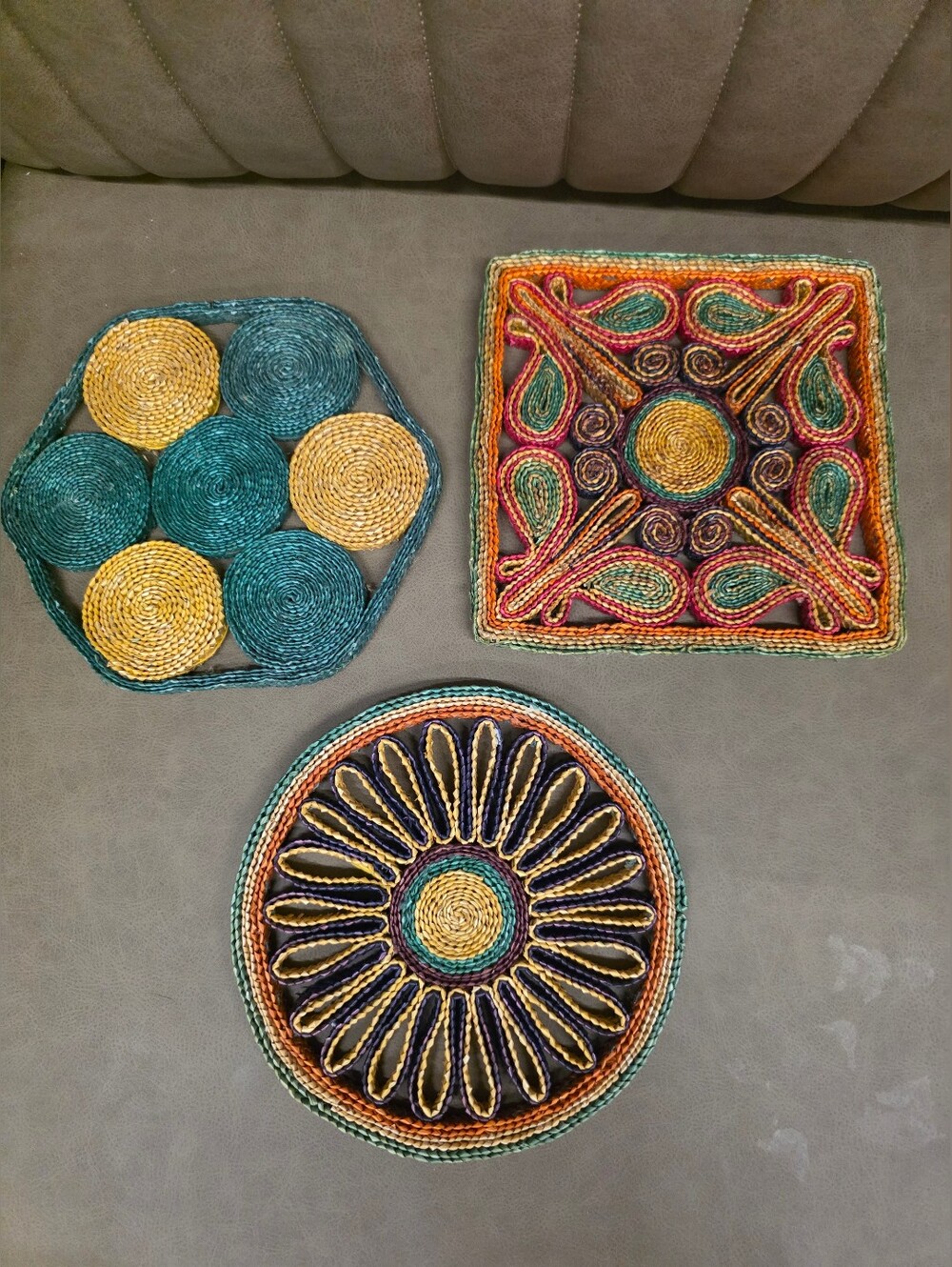 Set Of 3 Woven Trivets